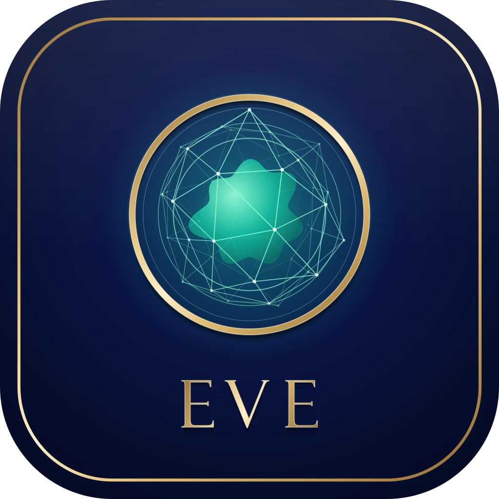Eve – App-Icon mit Kugel und goldenem Ring