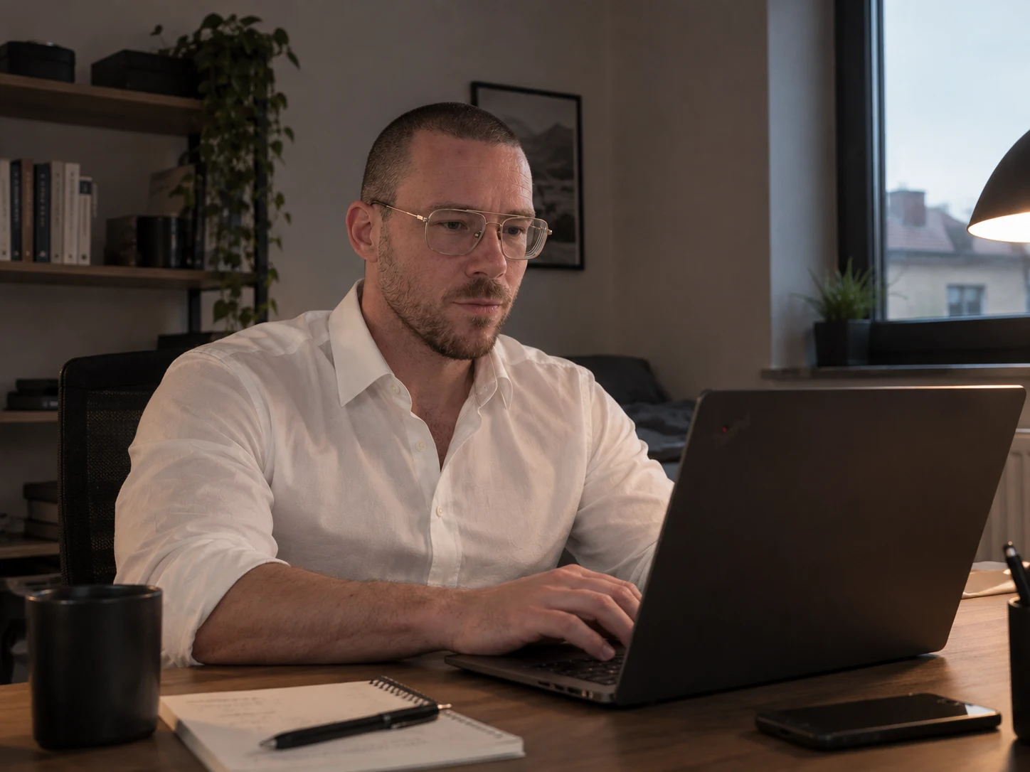 Christian Kleinitzke bei der Arbeit am Laptop